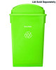 Slim 23 Gallon Recycling Bin, Plastic, Lime Green