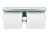 Double Post Toilet Paper Holder With Shelf Storage Rack, 3.87 x 10.5 x 3.95, Brushed Stainless Steel