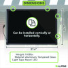 Led Illuminated Hanging Message Writing Board, Black 26" x 18" Surface, Black 27.6" x 19.7" Frame
