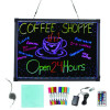 Led Illuminated Hanging Message Writing Board, Black 26" x 18" Surface, Black 27.6" x 19.7" Frame