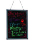 Led Illuminated Hanging Message Writing Board, Black 22" x 30" Surface, Black 23.6" x 31.5" Frame