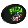 Led Oval Pizza Sign, 23 x 14, Black Frame, Green/Orange/Red/White Graphics