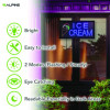 Led Rectangular Ice Cream Sign, 19 x 10, Black Frame, Blue/Green/Orange/Red/White Graphics