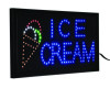 Led Rectangular Ice Cream Sign, 19 x 10, Black Frame, Blue/Green/Orange/Red/White Graphics