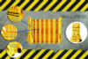 Expandable Portable Fence Barrier Safety Barricade, Plastic, 1.97 x 153.54 x 39.76, Yellow