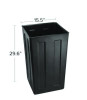40 Gallon Rigid Plastic Waterproof Square Trash Can Insert Liner For Indoor/Outdoor Trash Can, Plastic, Black