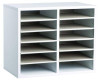 Wood Adjustable 12 Compartment Literature Organizer, 12 Sections, Letter Size, 20 x 11.8 x 16.3, White
