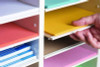Wood Adjustable 12 Compartment Literature Organizer, 12 Sections, Letter Size, 20 x 11.8 x 16.3, White
