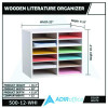 Wood Adjustable 12 Compartment Literature Organizer, 12 Sections, Letter Size, 20 x 11.8 x 16.3, White