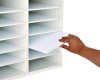 Wood Adjustable 12 Compartment Literature Organizer, 12 Sections, Letter Size, 20 x 11.8 x 16.3, White