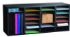 Wood Adjustable 24 Compartment Literature Organizer, 24 Sections, Letter Size, 39.3 x 11.8 x 16.3, Black