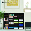 Wood Adjustable 24 Compartment Literature Organizer, 24 Sections, Letter Size, 39.3 x 11.8 x 16.3, Black