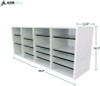 Wood Adjustable 24 Compartment Literature Organizer, 24 Sections, Letter Size, 39.3 x 11.8 x 16.3, White