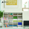 Wood Adjustable 24 Compartment Literature Organizer, 24 Sections, Letter Size, 39.3 x 11.8 x 16.3, White