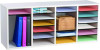 Wood Adjustable 24 Compartment Literature Organizer, 24 Sections, Letter Size, 39.3 x 11.8 x 16.3, White