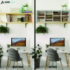 Wood Adjustable 24 Compartment Literature Organizer, 24 Sections, Letter Size, 39.3 x 11.8 x 16.3, White
