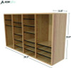 Wood Adjustable 36 Compartment Literature Organizer, 36 Sections, Letter Size, 39.3 x 11.8 x 23.9, Medium Oak
