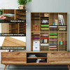 Wood Adjustable 36 Compartment Literature Organizer, 36 Sections, Letter Size, 39.3 x 11.8 x 23.9, Medium Oak