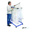 Blueprint Storage Cabinet Rolling Stand, Assorted Document Sizes Accomodated, 27" x 28.5" To 46.5" x 46" To 66", Blue