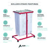 Blueprint Storage Cabinet Steel Vertical Plan Center, Assorted Document Sizes, 15" x 27" To 47.25" x 32.5" To 57", Red