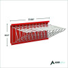 Large File Blueprint Pivot Wall Rack, Assorted Document Sizes Accommodated, 11" x 15.8" x 23.9", Red