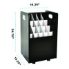 20-Slot Mobile Rolling Wood Blueprint Storage Cabinet Roll File Large Document Organizer, 15.25 x 13.25 x 24.75, Black
