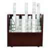 50-Compartment Mobile Wood Blueprint Rolled File Storage Organizer, 50 Compartments, 30 x 15.75 x 28.5, Mahogany