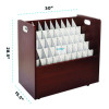 50-Compartment Mobile Wood Blueprint Rolled File Storage Organizer, 50 Compartments, 30 x 15.75 x 28.5, Mahogany