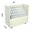 50-Compartment Mobile Wood Blueprint Rolled File Storage Organizer, 50 Compartments, 30 x 15.75 x 28.5, White