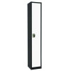 Steel Storage Locker, 1 Compartment, 12 x 12 x 72, Black Body/White Doors