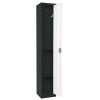 Steel Storage Locker, 1 Compartment, 12 x 12 x 72, Black Body/White Doors