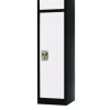 Steel Storage Locker, 1 Compartment, 12 x 12 x 72, Black Body/White Doors