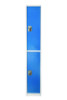 Steel Storage Locker, 2 Compartment, 12 x 12 x 72, Blue