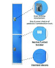 Steel Storage Locker, 2 Compartment, 12 x 12 x 72, Blue