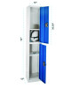 Steel Storage Locker, 2 Compartment, 12 x 12 x 72, Blue