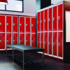 Steel Storage Locker, 2 Compartment, 12 x 12 x 72, Red