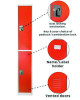 Steel Storage Locker, 2 Compartment, 12 x 12 x 72, Red