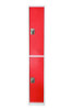 Steel Storage Locker, 2 Compartment, 12 x 12 x 72, Red