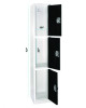 Steel Storage Locker, 3 Compartment, 12 x 12 x 72, Black