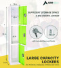 Steel Storage Locker, 3 Compartment, 12 x 12 x 72, Green