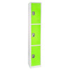 Steel Storage Locker, 3 Compartment, 12 x 12 x 72, Green