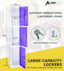 Steel Storage Locker, 3 Compartment, 12 x 12 x 72, Purple