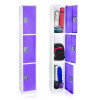 Steel Storage Locker, 3 Compartment, 12 x 12 x 72, Purple