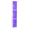 Steel Storage Locker, 3 Compartment, 12 x 12 x 72, Purple