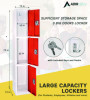 Steel Storage Locker, 3 Compartment, 12 x 12 x 72, Red