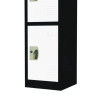Steel Storage Locker, 4 Compartment, 12 x 12 x 72, Black Body/White Doors