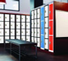 Steel Storage Locker, 4 Compartment, 12 x 12 x 72, Black Body/White Doors