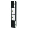 Steel Storage Locker, 4 Compartment, 12 x 12 x 72, Black Body/White Doors