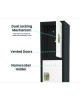 Steel Storage Locker, 4 Compartment, 12 x 12 x 72, Black Body/White Doors