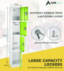 Steel Storage Locker, 4 Compartment, 12 x 12 x 72, Green